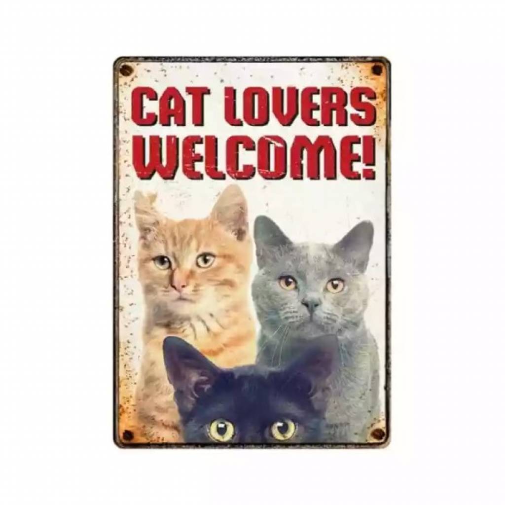 Metallschild "Cat Lovers Welcome (v)"